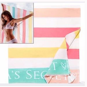 VS | Candy Pastel Striped Tassel Beach Blanket